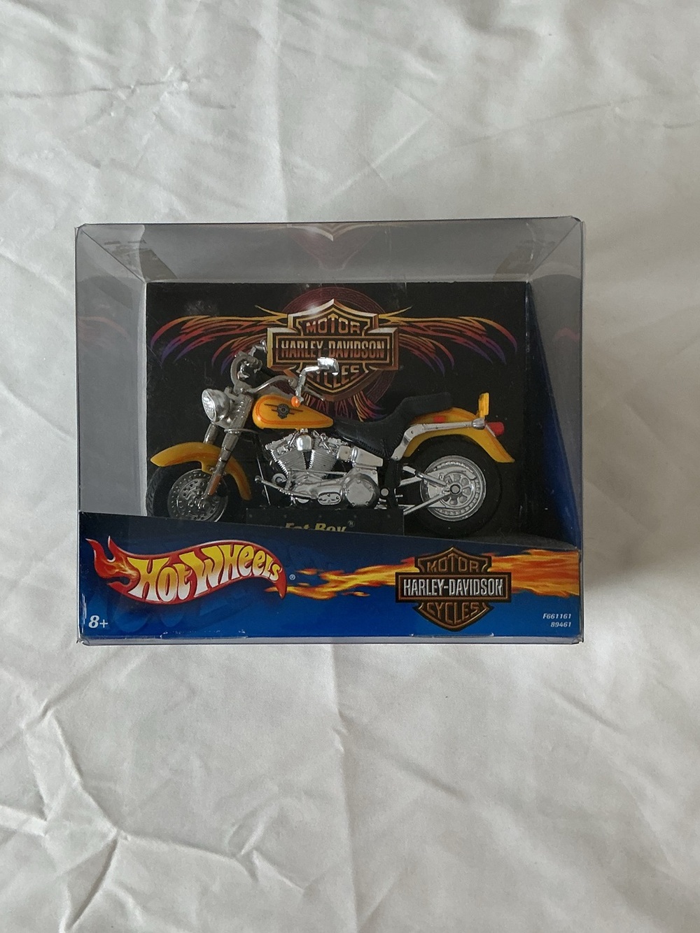 2001 Hot Wheels Harley-Davidson Fat Boy 1:18 Diecast Motorcycle Yellow